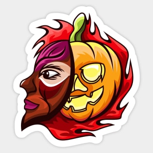 Halloween Pumpkin Head Sticker